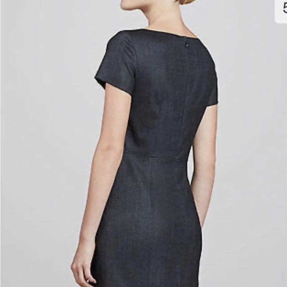 Theory Nuriana Raetia Stretch Virgin Wool Dark Grey Sheath Dress size 2 - Picture 2 of 7
